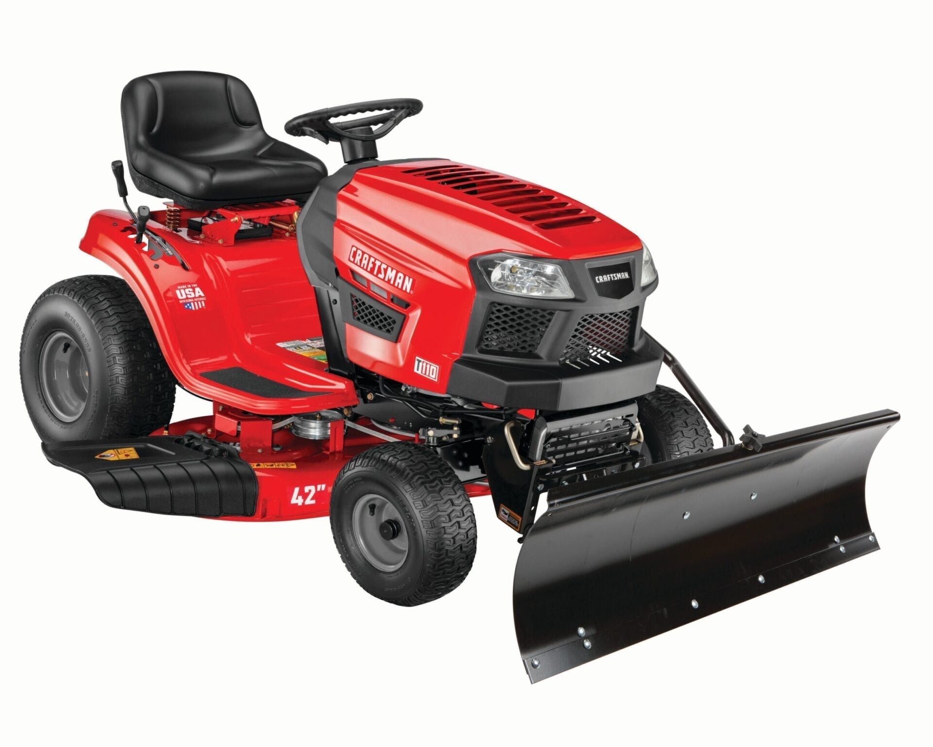CRAFTSMAN Riding Lawn Mower with Snow Plow